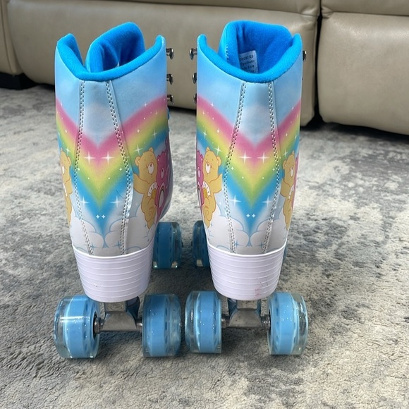 New Dolls Kill Care Bears Roller Skates Glitter Rainbow Cloud Squad Blue Sz 9 - Picture 5 of 12
